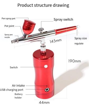 rumoe Cordless Airbrush Compressor Kit for Makeup Cake Decoration Cookie Mode Makeup - Buy Online on GoSupps.com