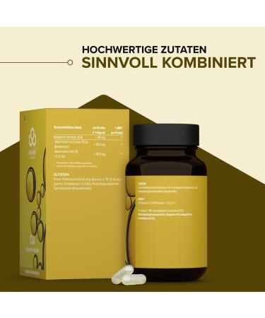 Edubily Nutrition CLA - Vegan 78% Conjugated Linoleic Acid - High Safety - 120 Capsules in Brown Glass - International Shipping Available - Buy Online on GoSupps.com