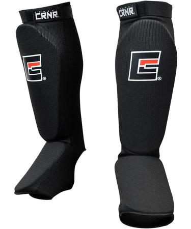 Combat Corner Slip On Elastic Muay Thai Shin Guards  Kickboxing  MMA Sparring and Training Protective Instep Shin Pads Adult S/M - Buy Online on GoSupps.com
