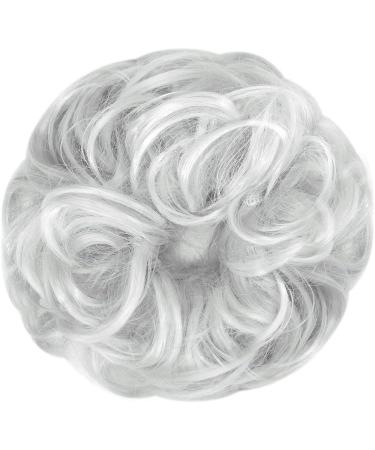 Silver Grey Messy Bun Hair Piece Updo Scrunchie Extension | Women's Ponytail Accessory - Buy Online on GoSupps.com
