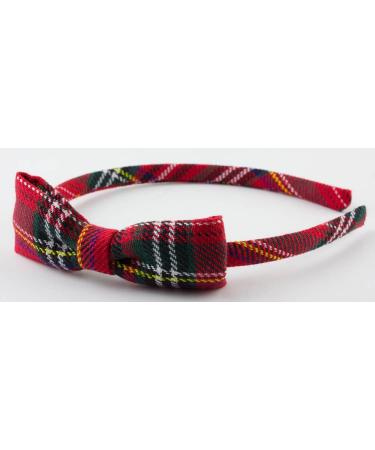 Mytoptrendz Thin Alice Band Headband Red Tartan Hairband With Small Little Cute Bow Girls Hair Accessories - Buy Online on GoSupps.com