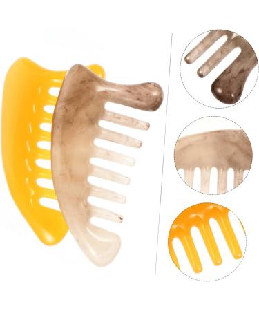 Fomiyes 2-in-1 Jade Massage Comb & Scraping Tool - Neck & Hair Brush for Ultimate Relaxation - Buy Online on GoSupps.com