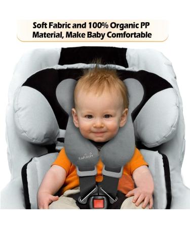 KAKIBLIN Baby Travel Pillow - Infant Head & Neck Support for Car Seat/Pushchair - Grey (0-1 Years) - Buy Online on GoSupps.com