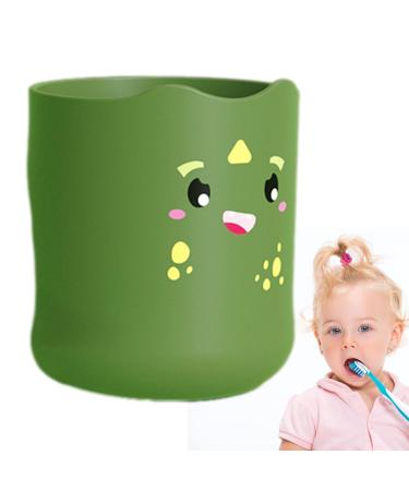 Shakven Kids Toothbrush Cup | 300ml Cartoon Water Cup Mouth Rinse Cup Adorable Bathroom Cup Smooth Kids Cup for Boys Girls Toothbrush Little Dinosaur