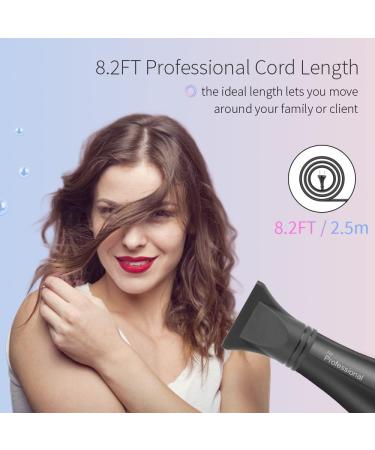 Faszin Ionic Hair Dryer - 2400W Professional Hairdryer with Triple-L Plus Heat Resistant Technology, 4 Styling Accessories Included - Black - Buy Online on GoSupps.com
