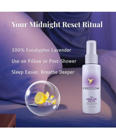 Freedom Shower Mist Spray - Natural Aromatherapy Spritz for Sauna - at Home Spa Experience - Lasts Up to 100 Showers Vegan Aluminum-Free (2 fl oz Pure Lavender Eucalyptus) Lavender 2 Fl Oz (Pack of 1) - Buy Online on GoSupps.com