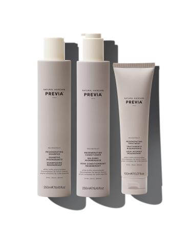 Previa Reconstruct Regenerating Hair Growth Kit - Damaged Hair Shampoo and Conditioner (8.45 oz) and Hair Treatment with White Truffle (5 oz)