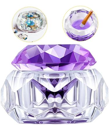 Nail Art Dappen Dish Crystal Glass Liquid Powder Cup Clear Diamond Manicure Bowl with Lid Brushes - Buy Online on GoSupps.com