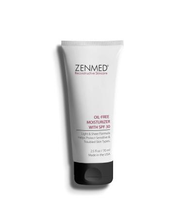 ZENMED Oil-Free Moisturizer with SPF 30-2.5 oz. 100% PABA-Free Light & Sheer Formula Helps Protect Sensitive & Troubled Skin Types For Oily & Acne Skin