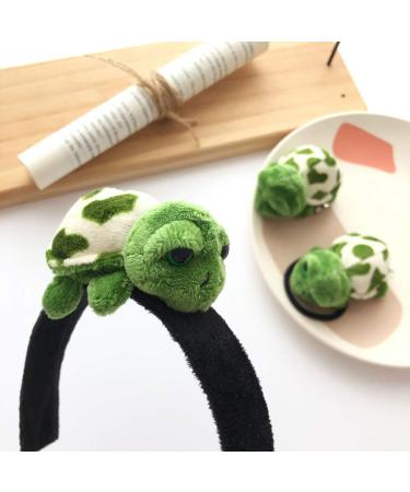 She's Shining 4PSC 3D Turtle Headband & Hair Tie Set for Women & Girls - Fluffy Animal Hair Accessories for Make-Up & Spa Shower - Green (Pack of 4) - Buy Online on GoSupps.com
