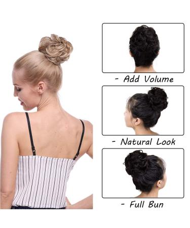 Silk-Co Hair Part with Rubber Band | Wavy Soft Bun & Thickening Hair Extensions | Dark Brown Messy Bun Updo - 25g - Buy Online on GoSupps.com