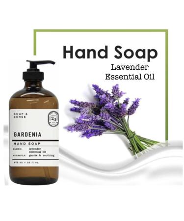 Home and Body Co Gardenia Hand Soap 16 FL Oz - Infused with Essential Oils in Glass Bottle - Buy Online on GoSupps.com