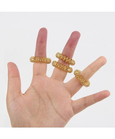 10 Acupressure Massage Rings for Stress Relief & Improved Circulation - Golden Finger & Toe Massagers - Buy Online on GoSupps.com