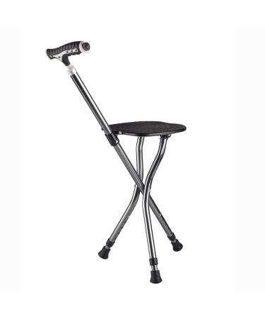 Adjustable Cane Seat Aluminum Alloy Crutch Chair with LED Light 3 Legs Adjustable Walking Stick Outdoor Anti-Slip Lightweight Walking Stick for Seniors Surprise Gift