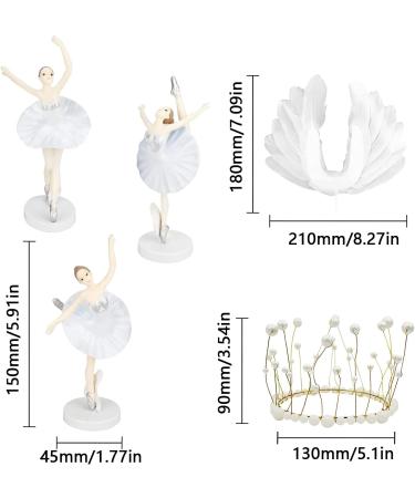CYIOU 5pcs Ballet Cake Topper Gymnastics Cake Decorations Happy Birthday Cake Toppers Suitable For Wedding Party Birthday Cake Decoration (White) (BLBJ-Z7) 1 - Buy Online on GoSupps.com