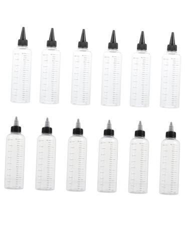 12 pi ces Bouteilles Embout Effil Squeeze Bottles Transparente avec chelle pour Application Teinture Cheveux et R paration Rayures Voiture