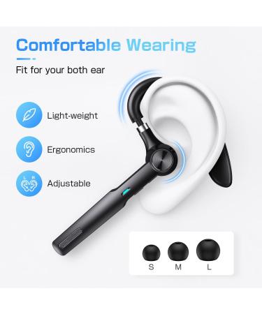 TEIMO Hands-Free Wireless Earphones with 55H Playtime and Built-in Mic | V5.1 Headset Earpiece with 400mAh Charging Case | Ideal for Driving, Business, and Office Use | Compatible with iOS/Android - Trendy Design - Buy Online on GoSupps.com