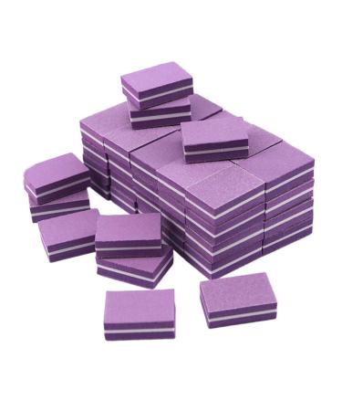 dijiusidy 50 Pieces Mini Buffing Files Block Manicure Colorful Sponge Nail Art Polishing Buffer Polish Tools Health Care Purple