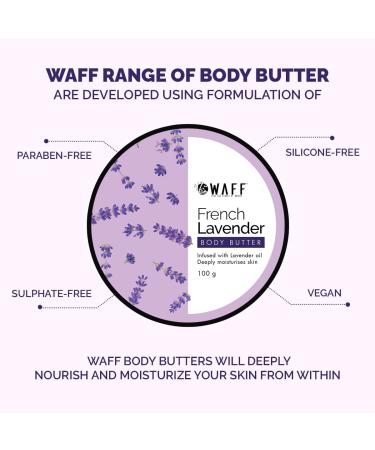 WA-FF French Lavender Shea Body Butter Cream for All Seasons - 72Hrs Moisturization Infused with Coconut Oil & Cocoa Butter Ideal for Dry Skin - 100 gm for Men & Women - Buy Online on GoSupps.com
