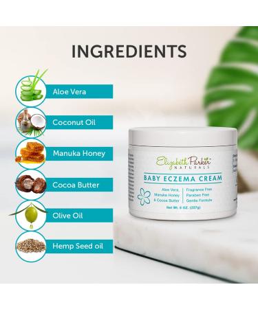 Organic Baby Eczema Cream with Manuka Honey & Shea Butter - Soothes Dry & Itchy Skin - 4 oz - Buy Online on GoSupps.com