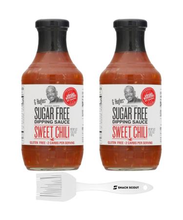 G Hughes Sugar Free Sweet Chili Sauce 2 Pack Bundled With a Snack Scout Basting Brush