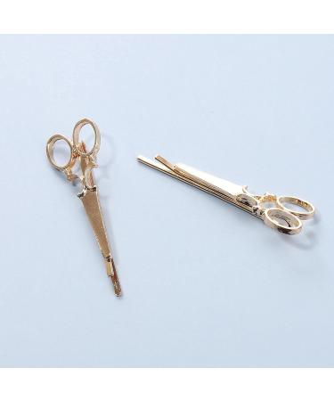 Yheakne Gold Hair Clip with Scissors | Trendy Metal Hairpins & Decorative Accessories for Women & Teens | Perfect Gift Idea - Buy Online on GoSupps.com