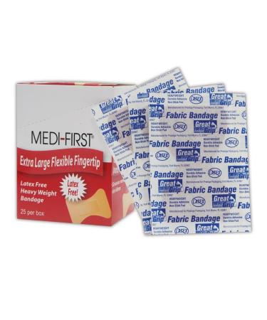 MAGID MP61773 Medi-First Extra Large Fingertip Woven Adhesive Bandages XL Flesh (Pack of 25)