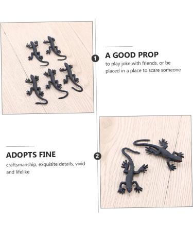 Toyvian 10pcs Halloween Gecko Toys - Mini Black Simulation Gecko Decorations for Halloween & April Fools - 3.5x8cm String Toys - Buy Online on GoSupps.com