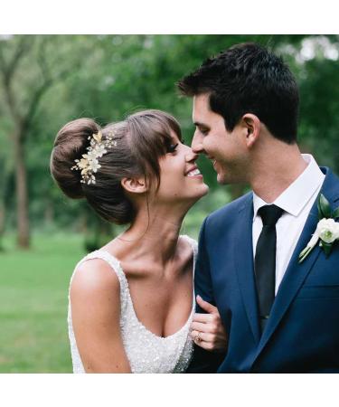 Gold Wedding Hair Accessories Comb with Rhinestone Crystal Flower for Brides and Bridal Party - Buy Online on GoSupps.com