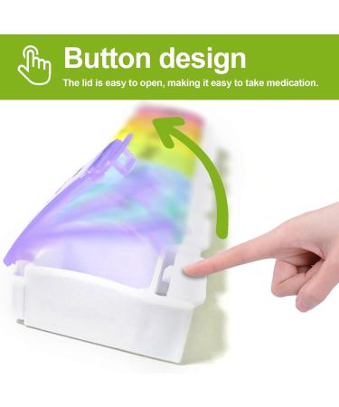 Jsdoin 7-Day Pill Box | Rainbow Pill Organizer with 7 Compartments | Easy to Open Medicine Box - Buy Online on GoSupps.com