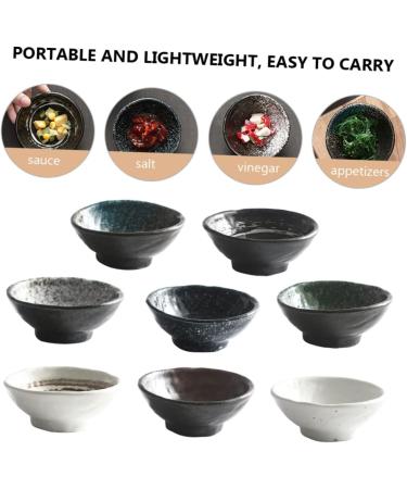 OUNONA 5 Pcs Seasoning Dish Ceramic Sauce Bowl Small Bowls for Dips Dipping Serving Bowls Sauce Dish Side Dish Small Sauce Ceramic Sauce Plate Japanese Mini Ceramics Vinegar re-usable 9X9X3.5CM Assorted Color - Buy Online on GoSupps.com