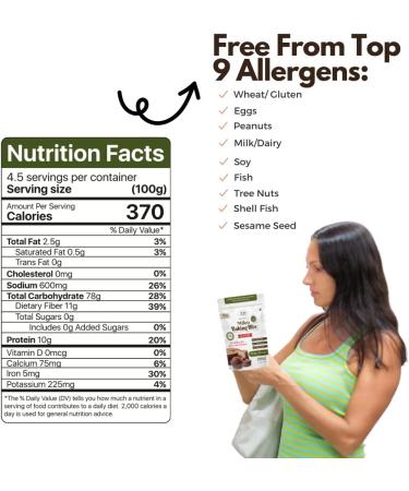 NIHKAN Gluten free Millets Baking Mix - 454g (1lb) | Self Raising Flour | All Purpose Baking Mix for Cakes Muffins & Cookies | High protein & High Fibre | Sugar Free & Dairy Free - Buy Online on GoSupps.com