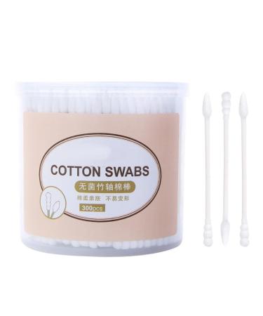 300 pieces of cotton swabs ear sticks double -headed ear cleaning tapper make -up cotton swabs suitable for on the go and fits in every backpack