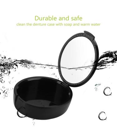 Portable Black Prosthesis Case & Storage Box for False Teeth - Travel-Friendly Retainer Cleaning Cup - Buy Online on GoSupps.com