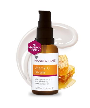Vitamin C Serum for Face and Neck with Hyaluronic Acid Manuka Honey & Sweet Almond Oil | Plant Based Formula | Carefully formulated to keep your skin young and healthy! Vitamin C Serum 1.01 Fl Oz (Pack of 1)