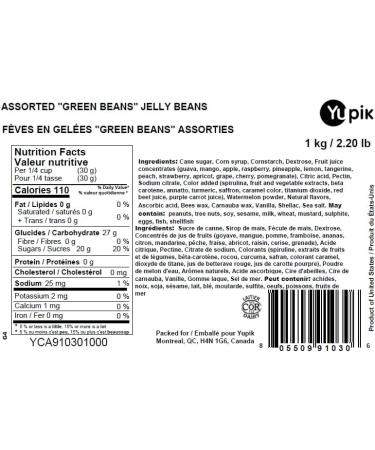 Yupik Assorted Green Beans Jelly Beans 1 kg Kosher Chewy Multicolored Natural Colors & Flavors Classic Candy Fun & Nostalgic Delicious Snacks Ideal for Gifting Baking Halloween & Holidays 1 kg (Pack of 1) - Buy Online on GoSupps.com