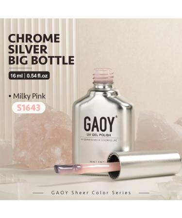 GAOY Jelly Nude Gel Nail Polish 16ml - Sheer Milky Pink Translucent UV Light Cure for Nail Art DIY - Color 1643 - Buy Online on GoSupps.com