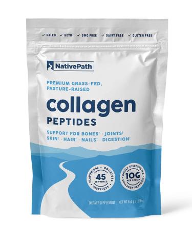 NativePath Collagen Peptides Protein Powder for Skin, Hair, Nails - Collagen Powder for Skin - 15.9 oz (45 Servings) 45 Servings (Pack of 1)