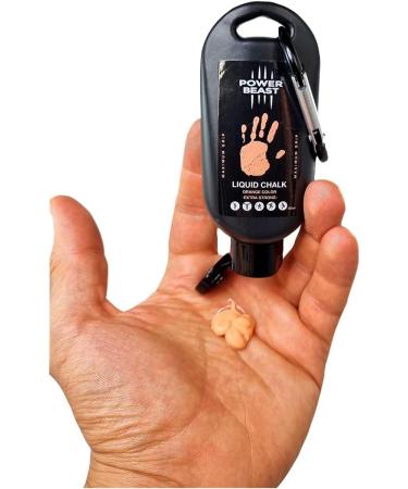 Power Beast Liquid Chalk - Enhanced Grip Magnesia for Climbing CrossFit Weightlifting & More - 50ml Orange - Buy Online on GoSupps.com