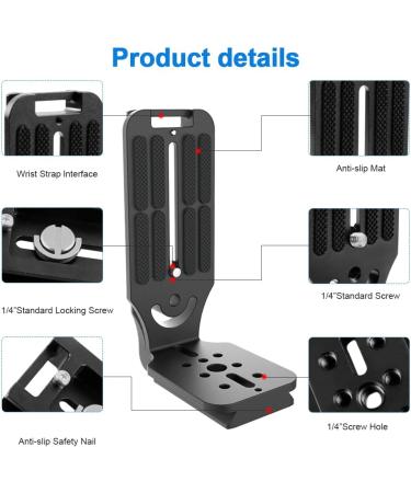 DSLR Camera L Bracket Quick Release Plate | Compatible with Canon Nikon Sony DJI | Vertical Horizontal Switching | Tripod Monopod Stabilizer Plate - Buy Online on GoSupps.com