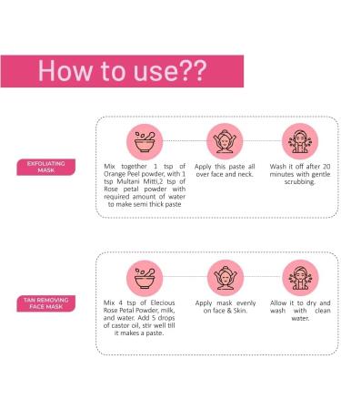 ORGANIZE Elecious Pure Rose Petals Powder for face and skin 200 grams - Buy Online on GoSupps.com