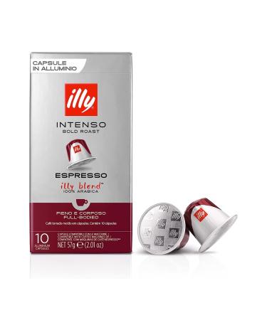 illy Espresso Single Serve Coffee Compatible Capsules 100% Arabica Bean Signature Italian Blend Intenso Dark Roast 10 Pack (100 Capsules)