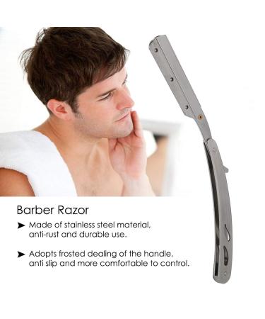 Men's Stainless Steel Shaver | Traditional Hairstyle Razor | Non-Slip & Comfortable Folding Design - Shop Now! - Buy Online on GoSupps.com