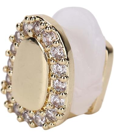 Shiny Hip-Hop Grill Cap - Single Tooth Decoration for Halloween & Shows | Diamond Gold Color Platter - Buy Online on GoSupps.com