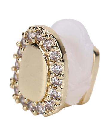 Bling teeth accessory decoration hip hop show single tooth Halloween party (Single portal gold color)