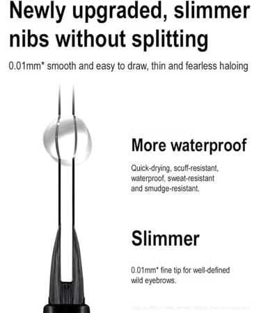 Waterproof Micro Fork Eyebrow Pencil Microblading Eyebrow Pen with 2 Fork Tips Applicator 3D Waterproof Eyebrow Pen for Creating Natural Eyebrows (#03) - Buy Online on GoSupps.com