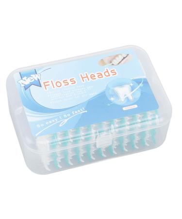Generic 200 pieces Interental brush with a soft silicone head portable dental floss-toothed brush with case double-headed tooth pen for oral care (mint green)