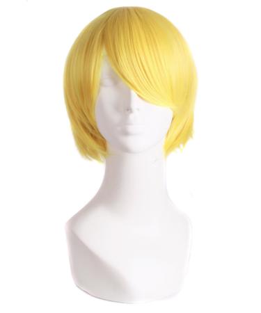MapofBeauty Cosplay Costume Men's Short Straight Wig (Yellow) Golden