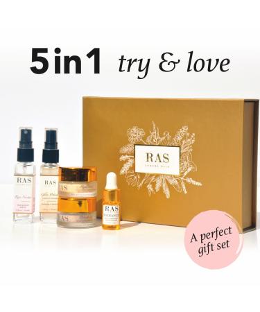Quick Glow Kit - Hydrating Essence Toner & 24K Gold Elixir | Exfoliating Face Cleanser & Gel Serum | Smoothens Skin - RAS LUXURY OILS - Buy Online on GoSupps.com