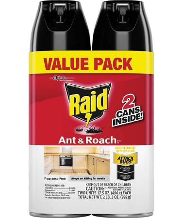 Raid Ant & Roach Killer 26 Fragrance Free 17.5 oz (2 ct) - Fast-Acting Pest Control Solution - Buy Online on GoSupps.com